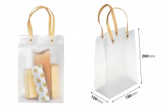 Пластмасова подаръчна торбичка 180x100x260 mm полупрозрачна с дръжка - 12 бр.