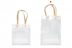 Plastik hediye çantası 160x100x180 mm saplı şeffaf - 12 adet