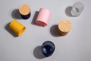 Стъклен буркан 200 мл с дървена бамбукова капачка-изображение_група