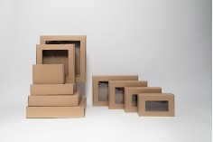 Хартиена крафт кутия с размери 240x180x70 с прозорец mm - 20 бр. 