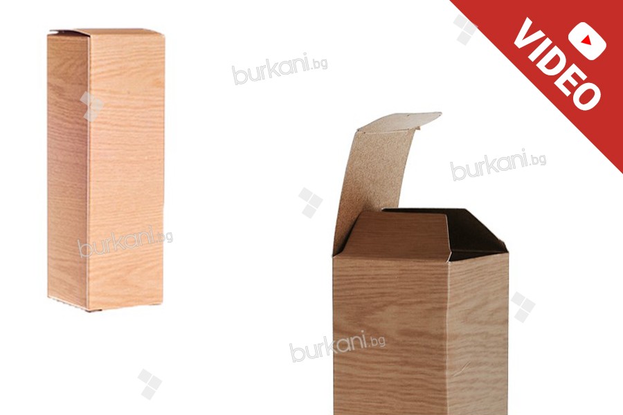 Karton kutu-taslak "tahta" için 100ml, 49 x 49 x 141 şişe-50 adet