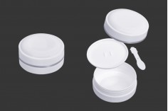 Пластмасов бял буркан 100 мл  (PP) с капачка, с уплътнител и шпатула
