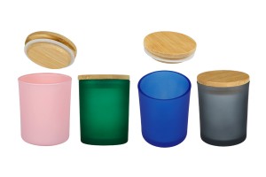 Стъклен буркан 200 мл с дървена бамбукова капачка-изображение_група