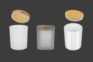 Стъклен буркан 200 мл с дървена бамбукова капачка-изображение_група