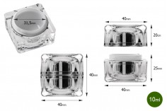 Луксозно пластмасово бурканче за крем 10 мл 