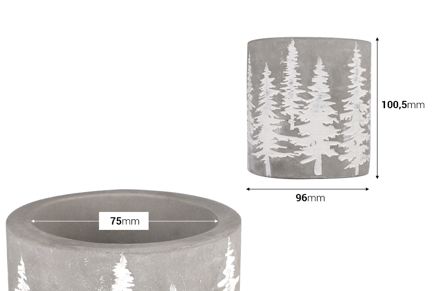 Декоративен циментов буркан с коледен дизайн - 6 броя./паковка с размер 100,5x96 mm-изображение_размери