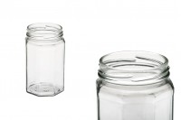 Jar octagonal for honey and jam 314 ml (T. O 63)