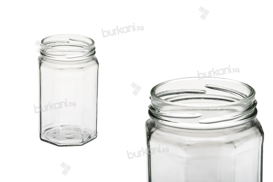 Стъклен буркан осмоъгълен 314 ml (T.O 63)