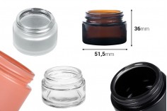 Стъклени буркани за крем 30 мл в 3 цвята  (амбер и матирано) 