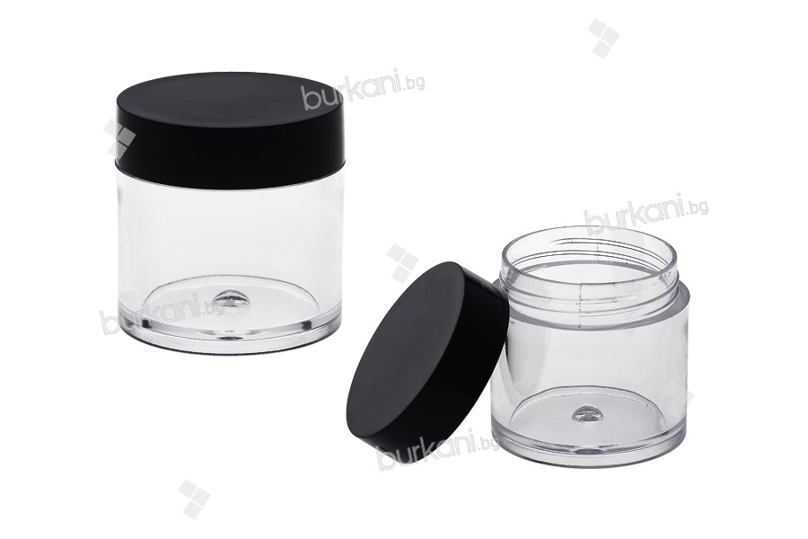 Пластмасово бурканче 10 мл с черна капачка (31х31,6) - в опаковка от 12 броя