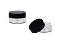 Пластмасово бурканче 5 мл с черна капачка (31х18.5) - в опаковка от 12 броя 