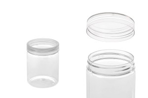 Пластмасови буркани  140 ml (PET) 55x73 mm с прозрачна капачка - 12 бр.-изображение_продукт