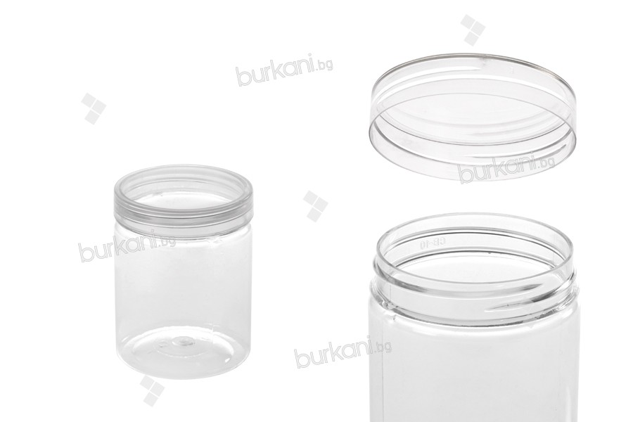 Пластмасови буркани  140 ml (PET) 55x73 mm с прозрачна капачка - 12 бр. 