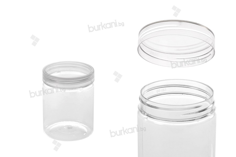  140 ml plastik (PET) - 55x73 mm şeffaf kapaklı kavanoz  - 12 adet