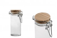 90 ml glass round neck with airtight closure (wire and rubber on the lid)