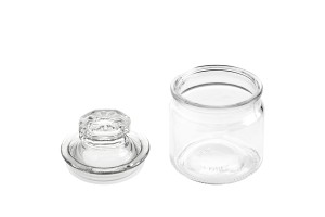 Стъклен буркан 150 мл , с размери 70x100 mm, със стъклена капачка-изображение_група