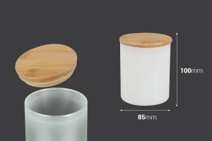 Стъклени буркани с размер  85x100 mm с херметическа дървена капачка-изображение_размери