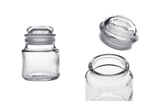 Стъклен буркан 100 мл със стъклена херметическа капачка-изображение_продукт
