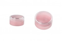 Розово пластмасово бурканче за крем 10 мл, Акрил, с прозрачна капачка, в опаковка от 12 бр.