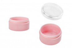 Пластмасово розово бурканче за крем 30 мл с прозрачна капачка, в опаковка от 12 бр.