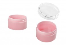 Пластмасово розово бурканче за крем 50 мл, Акрил, с прозранча капачка, в опаковка от 12 бр.