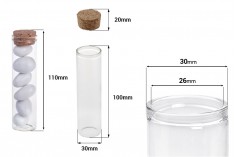 Hediyelik 11 cm cam tüpler 110 x 30