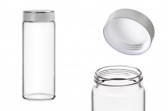 Gümüş kapaklı ve iç contalı cam kavanoz 150 ml