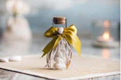 Стъклена епруветка с тапа за бонбониери за сватба или кръщене 