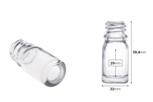 Прозрачна бутилка за етерични масла  5 ml с гърловина PP18-2