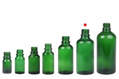 Зелена бутилка за етерични масла  50 ml с гърловина  PP18