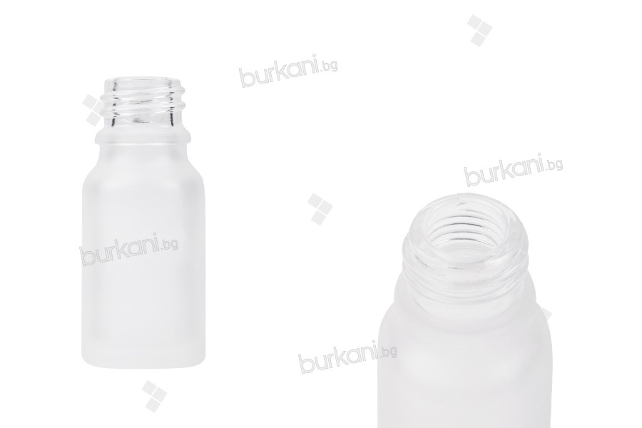 Стъклена МАТОВА  бутилка за етерични масла 10 ml с гърловина PP18