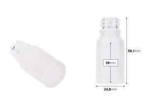 Стъклена МАТОВА  бутилка за етерични масла 10 ml с гърловина PP18-2