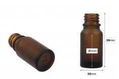 Стъклена кафява Матова бутилка за етерични масла  10 ml (PP 18)