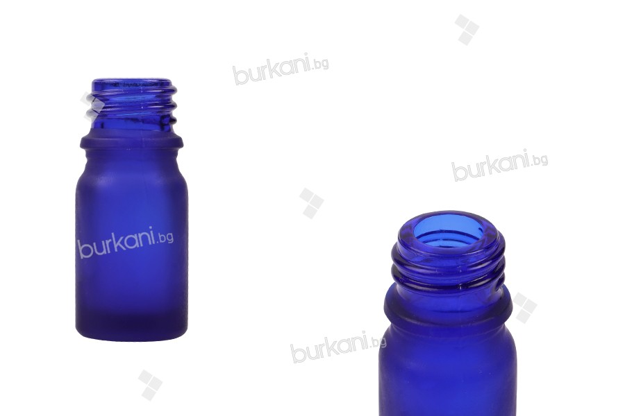 Стъклена Матова синя  бутилка за етерични масла 5 ml  PP18