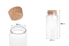 Mantar tıpalı (47x90) cam  şişe 100 ml 