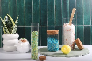 Стъклен буркан с тапа 200 мл за свещи  60x90 mm-изображение_група