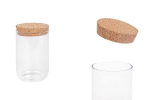 Стъклен буркан с тапа 200 мл за свещи  60x90 mm-изображение_продукт