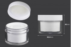 Luxury 30 ml acrylic jar for cream with acrylic cap and plastic gasket