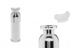 Пластмасова бутилка Airless 30 ml  Акрилен  ( вътрешно прозрачна и външно бяла) със помпа и капачка 