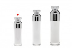 Пластмасова бутилка Airless 30 ml  Акрилен  ( вътрешно прозрачна и външно бяла) със помпа и капачка 
