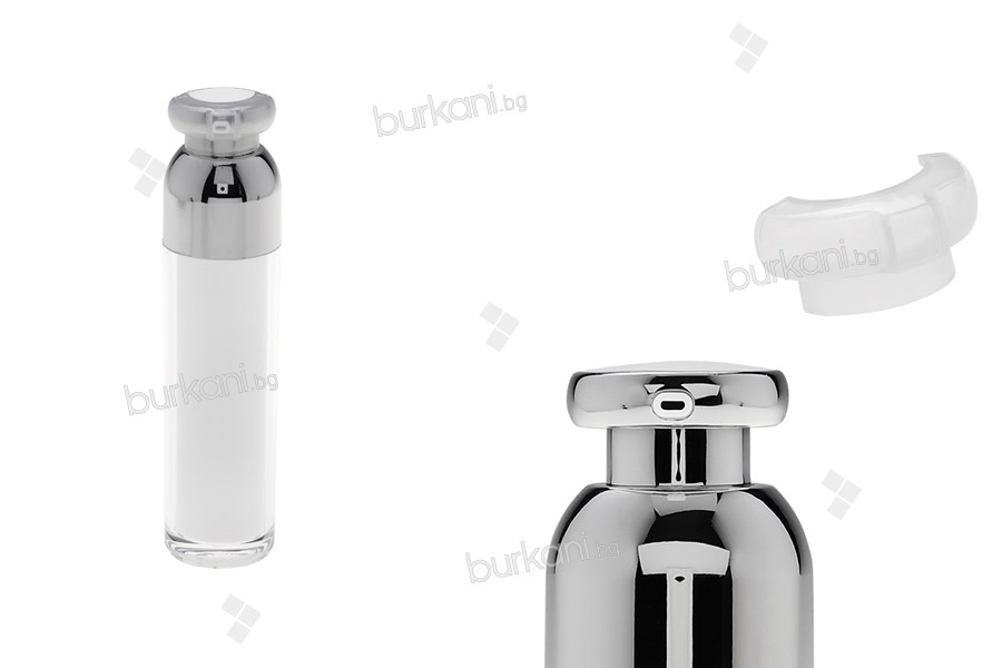 Луксозна Airless опаковка 50 мл (Прозрачна навън и бяла отвътре)  50 ml 