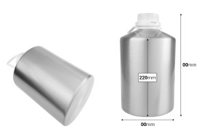Алуминиева бутилка от 5000 мл с винтова капачка за съхранение на есенция и парфюми-изображение_размери