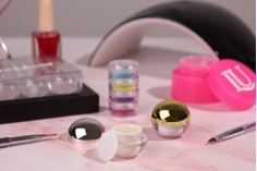 Lüks 5 ml yuvarlak kavanoz ,  iç tıpalı plastik kapaklı - 12 adet