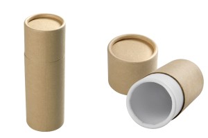 Kафява крафт кутия  (вътрешно бяла) ,цилиндрична с размери 46x134 mm за бутилки - 12 бр-изображение_продукт