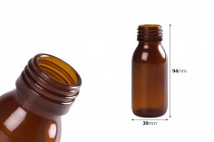 Стъклена кафява бутилка 60 мл (PP28) за етерични масла, есенции и др. 