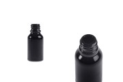 Glass bottle PP18 for essential oils 15ml in black frosted color