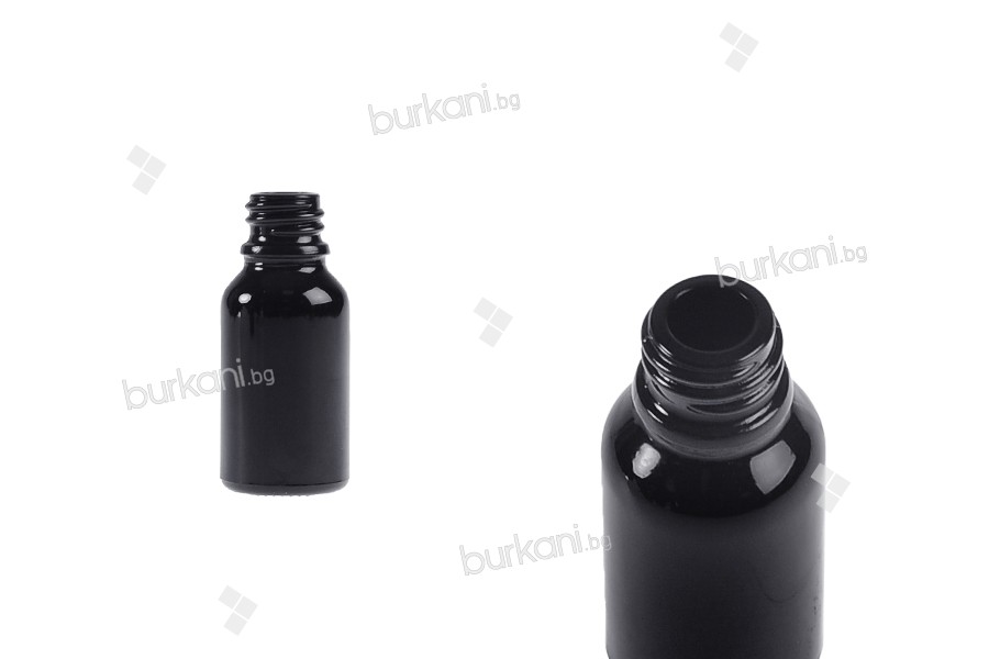 Стъклена черна бутилка 15 мл за етерични масла PP18