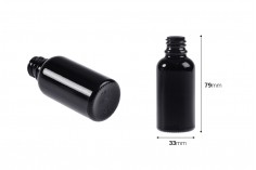 Стъклена черна бутилка за етерични масла 30 мл PP18