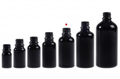 Uçucu yağlar için cam şişe, PP18 ağızlıklı 30 ml siyah MAT