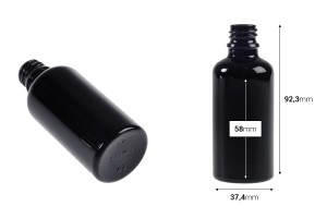 Стъклена черна бутилка за етерични масла 50 ml  PP18-2